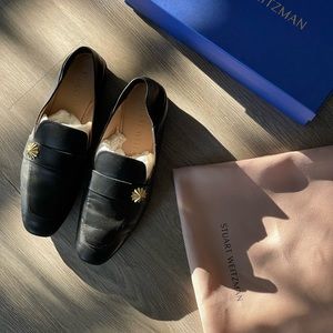 Stuart Weitzman Wylie Star Black Loafer Convertible Fold Down Flats